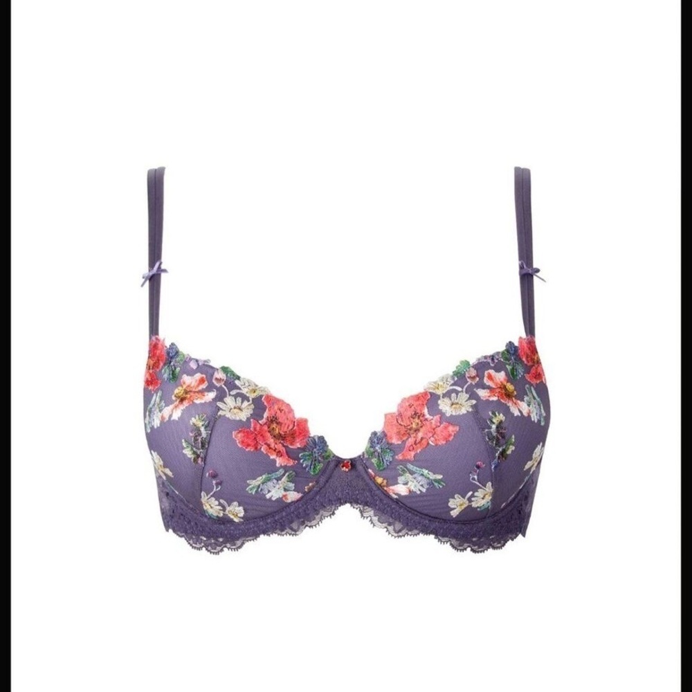 LISE CHARMEL 
Rêve Orchidée Embroidered Tulle And Lace Balconette Bra